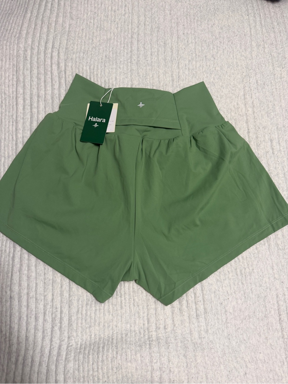 Halara High-Waist Olive Green Women’s Active Shorts - Picture 7 of 8